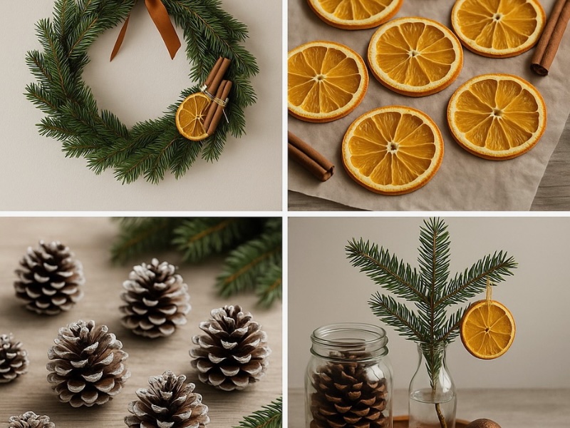 Create Cozy Winter Magic with Spruce, Pine Cones, and Oranges